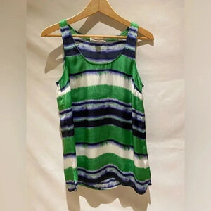 MICHAEL Michael Kors blue/green striped tank top, M